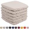 Intimitaly Set 6 Cuscini Sedia Vesto Con Elastico da Schienale Comodi Made in Italy in Cotone Imbottiti e Spessi 6 Cm (6 Beige)