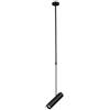 VR VETRINEINRETE Vetrineinrete® Lampadario portafaretto pendente a sospensione GU10 lampada a cilindro con asta regolabile per cucina isola decorativo (Nero)