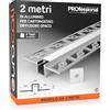 Eurocali Profilo da 2 metri (2mt) a Scomparsa in Alluminio per Strisce LED Schermatura Opaca ingombro max striscia led 9.5mm - 12.5 x 10 (alette 52.1)