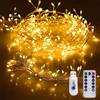 HADAVAKA Copper Wire Firecracker Light String, LED Cluster Fairy Lights With Remote Control, Holiday Decoration Copper Wire Atmosphere Lights, For Bedroom, DIY, Party, Christmas Tree, Garden (Warm,9M)