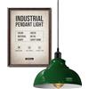 LEDSone Lampada a sospensione industriale retrò vintage lampadario lampada illuminazione da soffitto paralume in metallo per ristorante soggiorno camera da letto cucina bar corridoio (Verde)