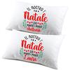Colorfamily Regalo Natale federe Natalizie Coppia di federe Personalizzabili matrimoniali Divertenti primo Natale da marito e moglie Personalizza con Nome