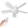 Sulobom - Ventilatore da soffitto con luce e telecomando, lampada LED da 52 cm, ventilatore da soffitto dimmerabile 40W E27, lampada integrata, 3 velocità, per soggiorno, ufficio, dormitorio, camera