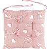 SaRani Coprisedia 6 Cuscini Sedia Lacci Double Face Quattro Punti Imbottiti Fantasia Cuore Shabby Cucina Sala Cotone (Rosa)