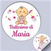Mr Pubblicità 100 Tag Adesivi personalizzati per nascita, battesimo, compleanno, PERSONALIZZALO QUI con nome, frase, data, etichette adesive per inviti, scatolini, sacchetti, bomboniere, regalini (
