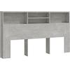 vidaXL Testiera con Scomparti Grigio Cemento 180x19x103,5 cm