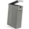 DuneDesign 20 cm Stretto: Cesta Portabiancheria con Coperchio - 20x40x60 Contenitore Alto e Stretto - 50L Cestino Portabiancheria Salvaspazio - Cesta Panni Sporchi - Porta Biancheria Sporca per Bagno