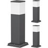 ledscom.de 3 lampioni da marciapiede POLLY per esterni, 35 cm, antracite, con lampadina G9 inclusa, 596 lm, bianco