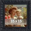 Victor Rubens Cornice portafoto, 15 x 15 cm, nero, con telaio 30 x 20 mm, con vero vetro, stile barocco vintage, quadrata