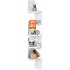 Avilia Mensole da Muro - Scaffale Angolare Bianco 5 Ripiani 6 kg, Scaffale Salvaspazio MDF, Libreria Angolare da Parete, Mensola Angolo per Cucina, Bagno e Camera, Kit Completo
