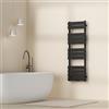 [neu.haus] Scalda Asciugamani da Parete Radiatore Scaldasalviette per Bagno Termoarredo ad Acqua Calda 120 x 40 cm Attacco Basso Centrale - Nero