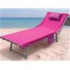o-day Telo Mare con Angoli e Tasche in Morbida Microfibra - Telo Mare con Elastici e Cuscino Gonfiabile 190x70cm (Fucsia)