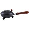 Bitto Braciere per Incenso SALUK Metallo con Manico di Legno, Lunghezza: 26,5 cm, Altezza: 8 cm, Ø 12 cm