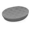 Inbagno Portasapone Solido Grigio, in Ceramica, Linea Cristal, piattino portasaponetta con Texture diamantata