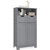 COSTWAY Armadietto Terra da Bagno Mobile Autoportante, Mobiletto Ufficcio Multiuso, con Cassetti e Ripiani, Ampio Spazio, Legno (Grigio)
