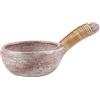 Bitto Contenitore da incensi ATUM in Terracotta con Manico Bianco Calce,L: 19 cm, H: 5,5 cm, Ø 11 cm