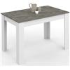 IDMarket - Tavolo da pranzo rettangolare ROZY 4 persone piano effetto cemento bianco 110 cm