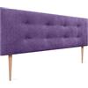 DHOME Testiera in Similpelle o Tessuto AQUALINE Pro con 2 file di bottoni e gambe Testiera imbottita Letto di Lusso (Tessuto Lilla, 145x105cm (Letti 120/135/140))