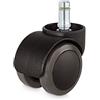 G+F Rotelle per Sedia Ufficio - 5 Count - Caster - Rigido - Gomma - Nero - 20 kg - Pavimento duro