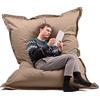 Avalon - Puff Poltrona Sacco Cuscino Gigante Thin 600L Deluxe Sfoderabile, Pouf Sacco Sartoriale, Bean Bag Tessuto Antistrappo/Impermeabile con Sacca Interna, Made in Italy (200x140cm-Tortora)