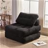 Litbird Divano letto pieghevole - Divano a sacco - Poltrona relax, divano gioco, divano letto e letto degli ospiti per piccoli spazi, poltrona per camera da letto e soggiorno (Nero, 89,9 cm)