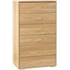 Totò Piccinni Cassettiera in Legno 6 Cassetti comò design moderno ideale per camera e soggiorno (Frassino)