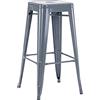 Duhome Sgabello Bar Industriale Esterno, Set di Sgabelli Bar Alto in Metallo, Impilabile Sgabelli da Pranzo, Scandinavian Sgabello Alta per Cucina, Pranzo, Pub, Moderni (Cenere, 76cm-1PCS)