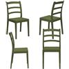 REDÒKASA Set 4 sedie in polipropilene modello REA, MADE IN ITALY, impilabile, resistente ai raggi UV, design classico paesano per sala da pranzo, cucina, bar, ristoranti, veranda o giardino (Verde Oliva, 4)