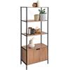 Avilia Libreria in Legno Effetto Rovere a 2 Ripiani con Mobile Basso - Mobile Portaoggetti, 68x35x176cm, Ideale per Salotto, Studio e Ufficio, Nero e Marrone