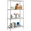 KARAT Everest| Scaffale a rete multifunzionale in metallo per cucina, bagno, cantina o ufficio, stoccaggio in acciaio, carico max. 70 kg per livello, cromato (90 x 35 x 160 cm | 4 livelli)