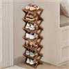Kiss Me Scarpiera Pieghevole In Bambù A 7 Ripiani, Piccola E Verticale