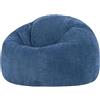 icon Classico Poltrona Sacco, Blu Denim, Velluto a Coste, Pouf Poltrona con Riempimento Incluso, Pouf Sacco, Camera da Letto, Soggiorno, Mobili Soggiorno