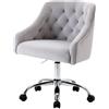 Fiximaster - Sedia da ufficio in velluto, sedia da scrivania ergonomica in velluto con ruote, sedia girevole regolabile in altezza per trucco per home office e ragazze, seggiola design Modern Glam