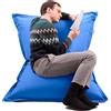 Avalon - Puff Poltrona Sacco Cuscino Grande Thin 220L Deluxe Sfoderabile, Pouf Sacco Sartoriale, Bean Bag in Tessuto Antistrappo/Impermeabile con Sacca Interna, Made in Italy (130x90cm-Blu Royal)