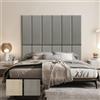 strusery - Testiera in similpelle adesiva, colore grigio scuro, per letto matrimoniale, pannello murale 3D in similpelle impermeabile (confezione da 12) (12, Grigio, 90x30 cm)