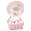 Doni Bomboniere Scatolina portaconfetti a Forma di Mongolfiera di Colore Rosa con Orsetto 6 x 4 x h 14,5 cm Confezione 10 pz
