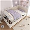 IHO SOFA Letto singolo/lettino per bambini Letto imbottito 90x200cm con idraulica, spazio di archiviazione e doghe in legno | Letto con cassetto, letto per ragazzi, in velluto, design a L per piccoli