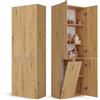CDF Mobile Bagno Alto con Portabiancheria 1 Cesto 174x60x30 cm Rovere | Armadio Lavanderia, Colonna Alta, Ante e Vani Chiusi, per Biancheria Sporca, Organizzazione Casa, Uso Quotidiano