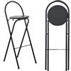 LELELE STORE Sgabello da bar pieghevole rotondo 65cm 70cm 75cm, Sedia alta da cucina pieghevole per PUB, colazione, Sedia pieghevole bancone bistrot con seduta rigida, portata 100kg (Color : Zwart, Size : 30in/7