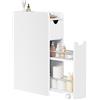 EUGAD Mobile Bagno Stretto con 2 Cassetti, Mobiletto Compatto Salvaspazio, Armadietto Bagno Verticale, Multifunzionale con Ripiano Aperto, Bianco