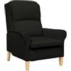vidaXL poltrona Nero Tessuto, Poltrona, Seduta Moderna per Soggiorno, Accento Confortevole, Arredo Elegante per Relax