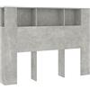 vidaXL Testiera con Scomparti Grigio Cemento 140x18,5x104,5 cm