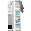 Tendance Atmosphera - Colonna con Specchio Girevole Bianca - 170 x 36 x 36 cm - Rotazione a 360°, 6 Ripiani, 2 Ganci - per Bagno, Toilette, ripostiglio