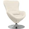 vidaXL Poltrona uovo Crema Velluto, Poltrona Moderna in Velluto, Sgabello Girevole Elegante, Comodo Sedile per il Soggiorno, Arredo Interno Chic