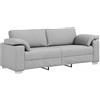 vidaXL Divano 3-Persone Grigio Nuvola 220 cm Tessuto, Divano elegante, comodo, design moderno, forma rettangolare, cuscino in schiuma, rivestimento traspirante per soggiorno