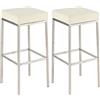 CLP Set 2 Sgabelli Bar Montreal Imbottiti In Similpelle I Coppia Sgabelli Panchetto Design Cucina Bar Alt. 80 CM | Colore crema Colore del telaio acciaio inossidabile