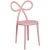 Qeeboo Ribbon Set Sedie, Polipropilene, Rosa, 45.5x49.5x83.5 cm