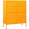vidaXL Cassettiera Giallo Senape 80x35x101,5 cm in Acciaio