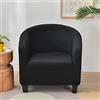 Morbuy Copripoltrona 1 Posto Elasticizzato Universale, Poltrona Club da Cocktail Chesterfield Lavabile Rimovibile Antiscivolo Copertura con Braccioli (Nero)