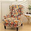 Hixingo 2 Pezzi Copripoltrona con Orecchie Elasticizzato, 3D Fiore Copripoltrone Lavabile Copri Poltrona Soggiorno, Copertura Poltrona Universale (Arancione,One Size)